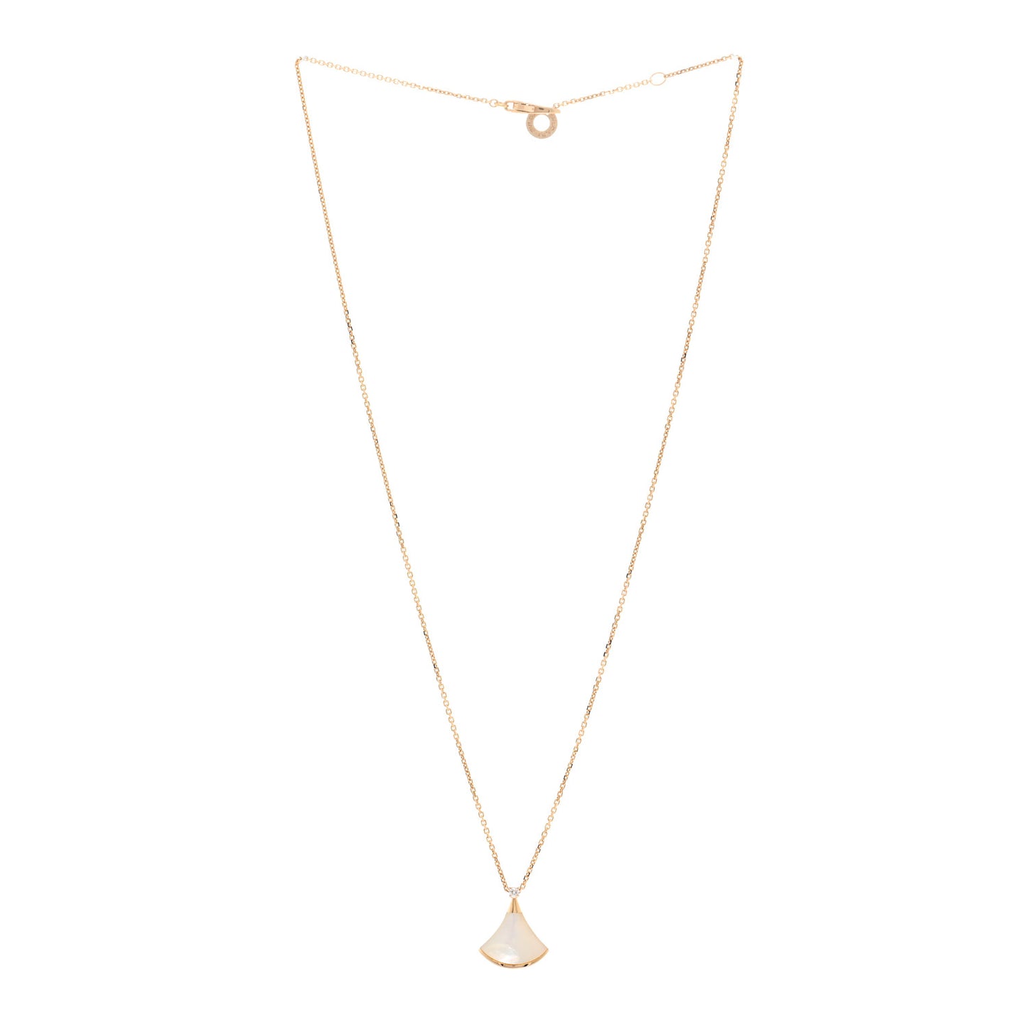 18K Rose Gold Diamond Mother of Pearl Small Divas' Dream Pendant Necklace