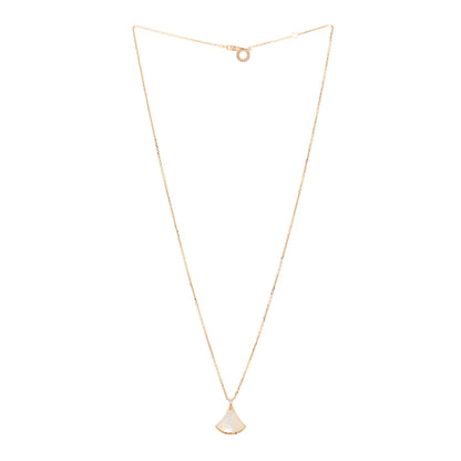 Bulgari 18K Rose Gold Diamond Mother of Pearl Small Divas' Dream Pendant Necklace 3 of 4