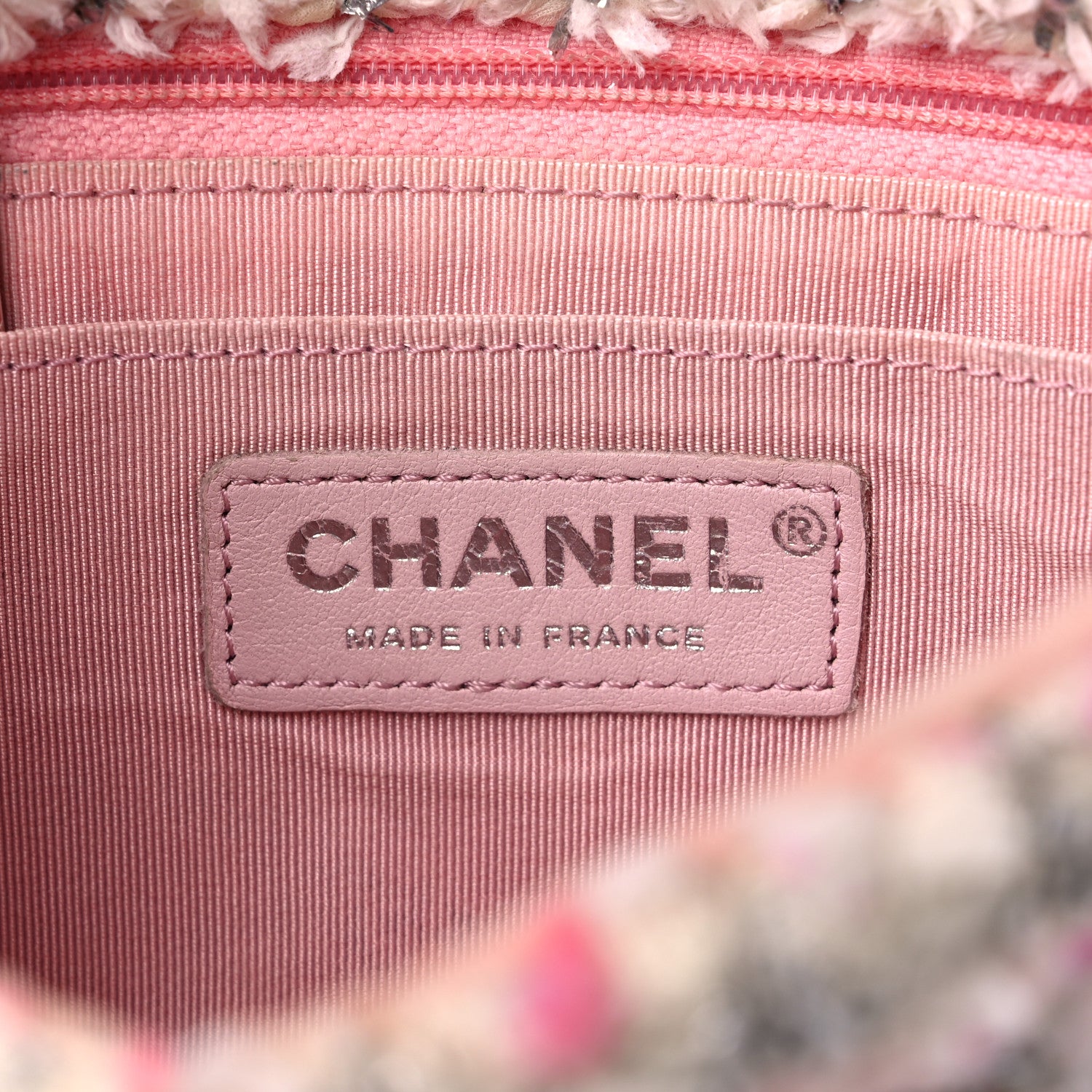 Chanel Tweed Quilted Mini Rectangular Flap Light Pink Silver Blue 6 of 11