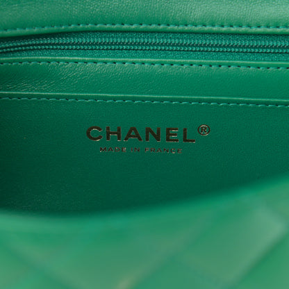 Chanel Lambskin Quilted Mini Top Handle Rectangular Flap Green 6 of 11