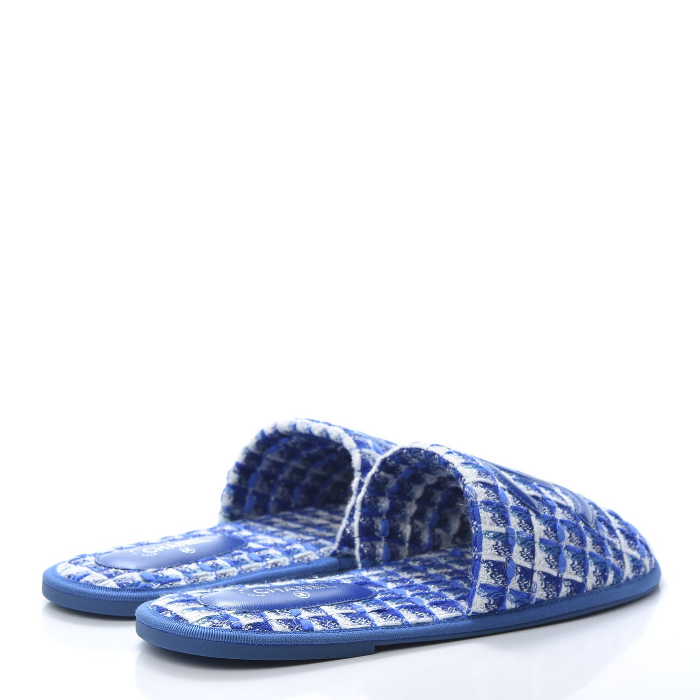 Tweed CC Flat Mules M Blue
