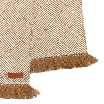 Hermes Cashmere Tile Weave Muffler Camel Ecru 5 of 6