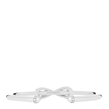 Tiffany 18K White Gold Diamond Infinity Cuff Bracelet 2 of 3