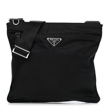 Prada Nylon Flat Messenger Bag Black 1 of 8
