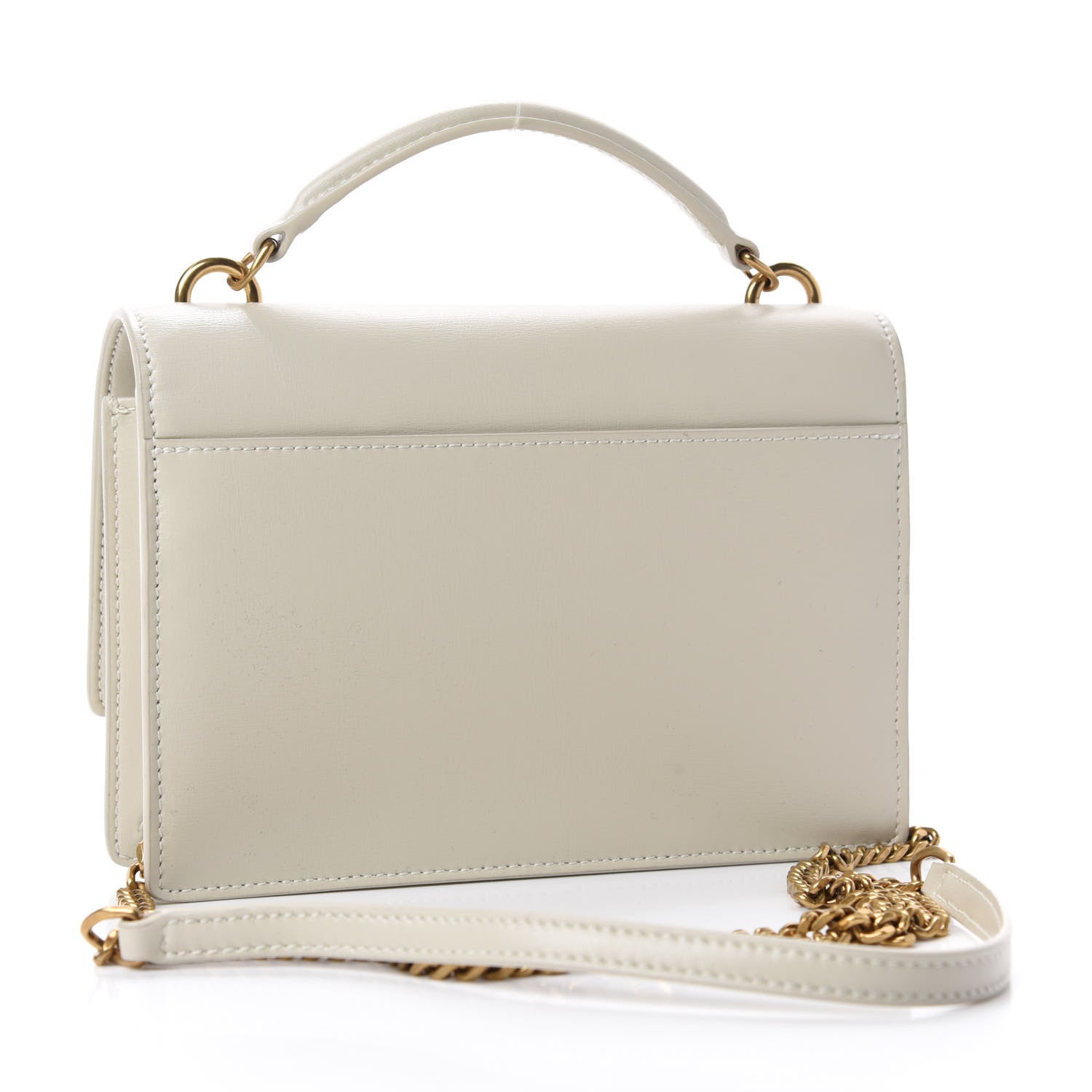 Saint Laurent Calfskin Monogram Sunset Chain Wallet Blanc Vintage 3 of 10