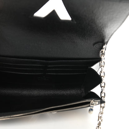 Louis Vuitton Epi Chain Flower Print Twist Chain Wallet Black 5 of 12