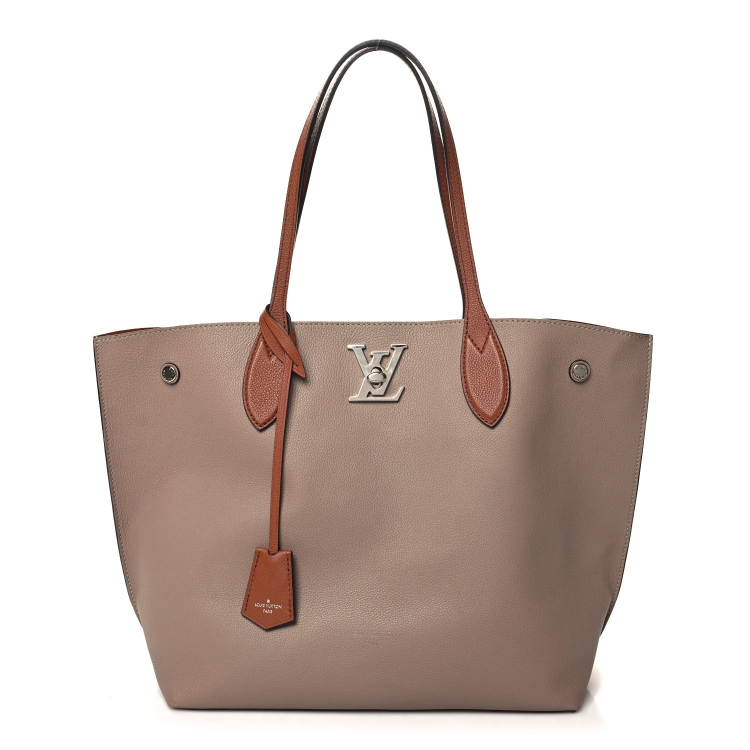 Louis Vuitton Calfskin Lockme Go Tote Vison 1 of 9