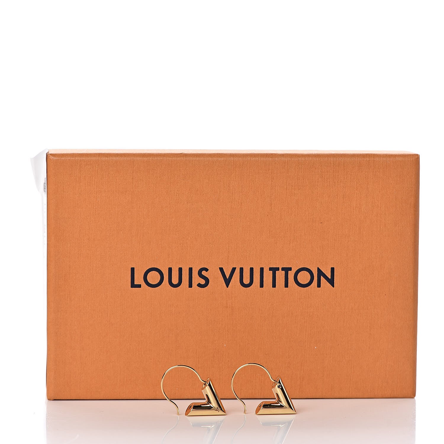 Louis Vuitton Brass Essential V Hoop Earrings Gold 6 of 6