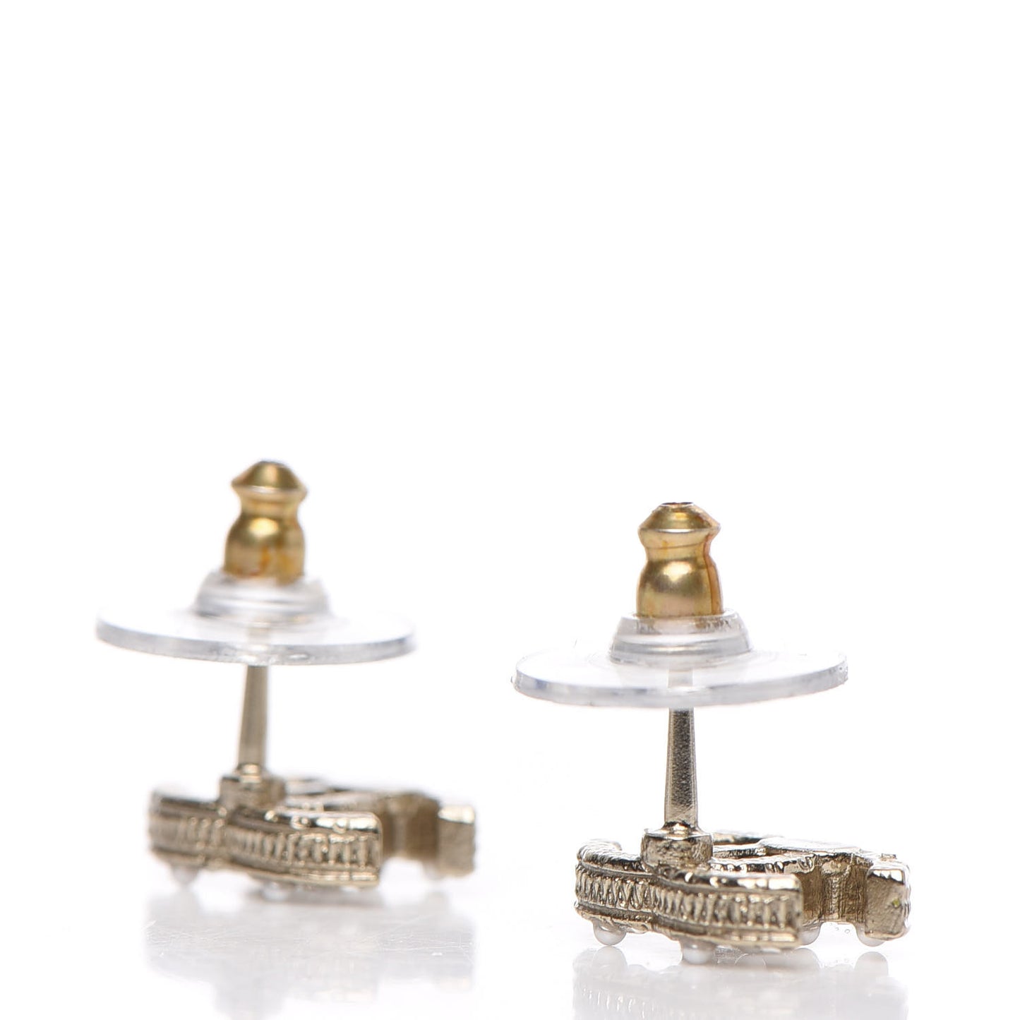 Crystal Pearl Mini CC Earrings Gold