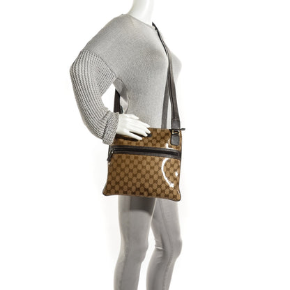 Gucci Crystal Monogram Medium Flat Messenger Bag Dark Brown 2 of 7