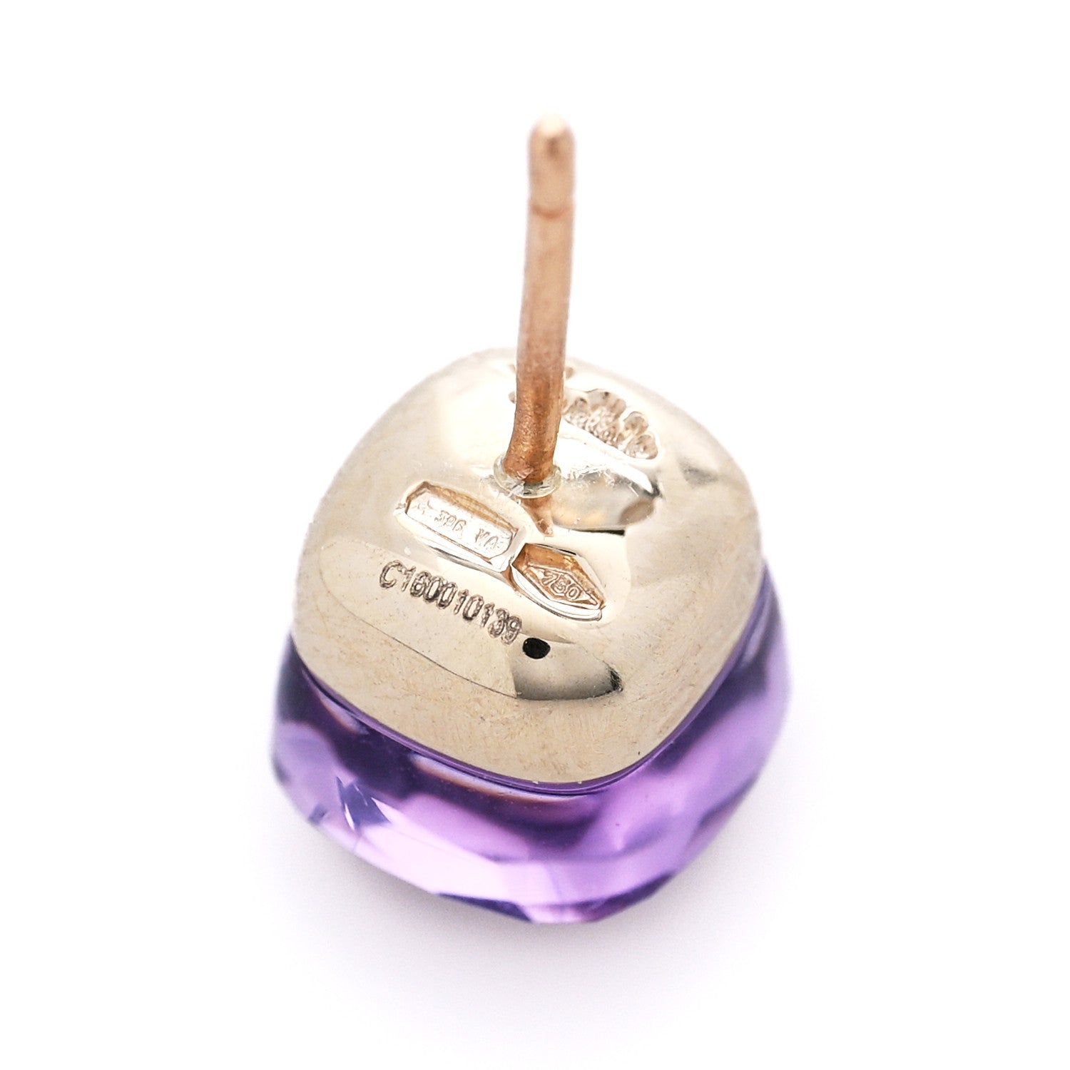 Pomellato 18K Rose Gold Amethyst Classic Nudo Stud Earrings 5 of 5