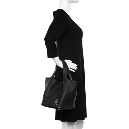 Hermes Taurillon Clemence Picotin Lock 22 MM Black 2 of 11