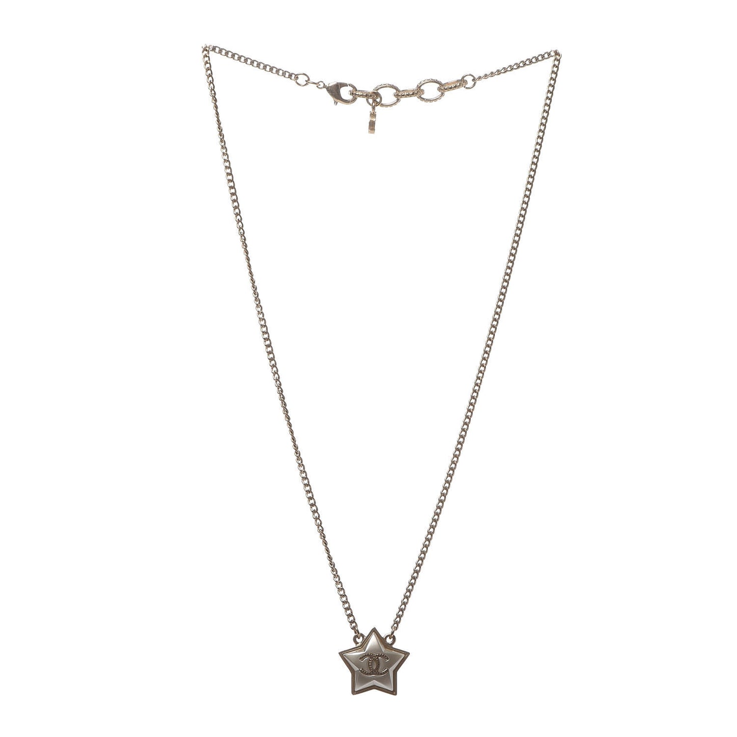 Metal Resin Star CC Necklace Silver Gold