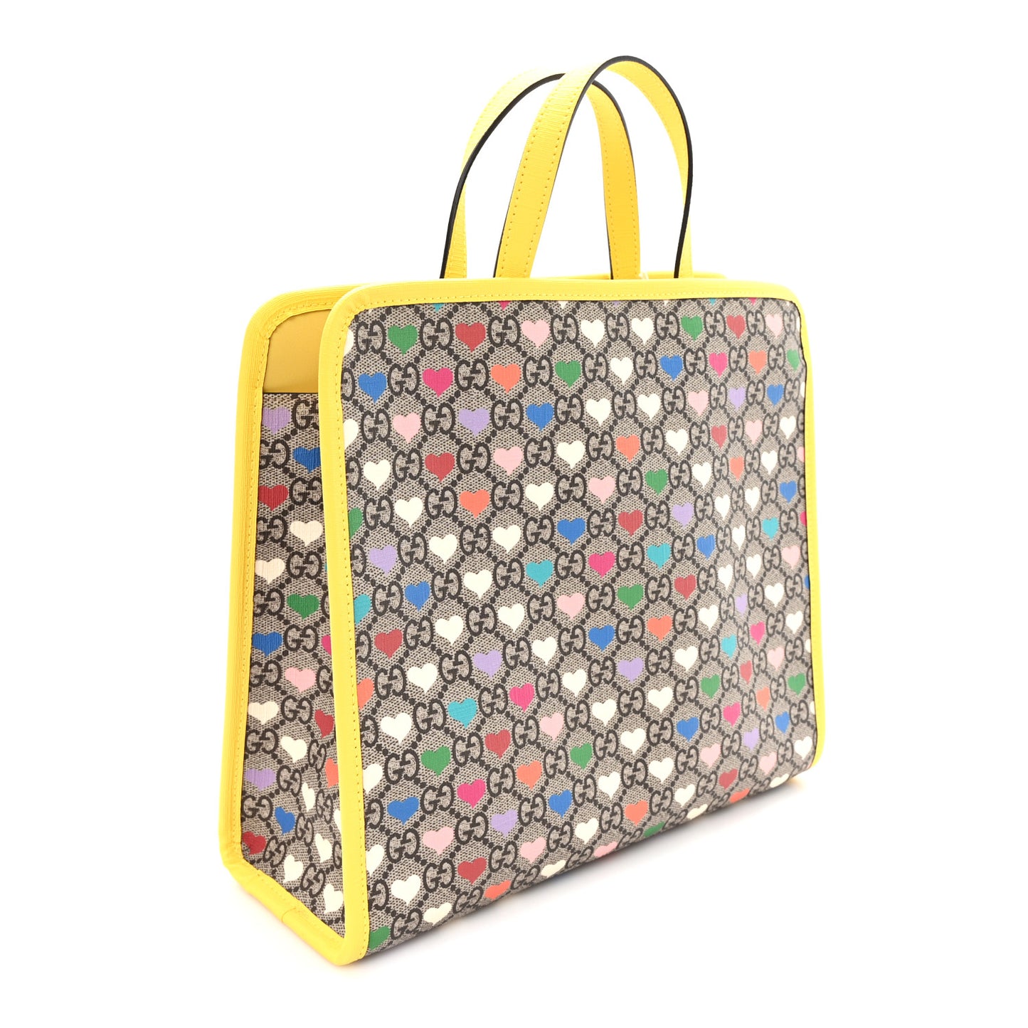 GG Supreme Monogram Hearts Childrens Tote Beige Ebony Multicolor Freesia