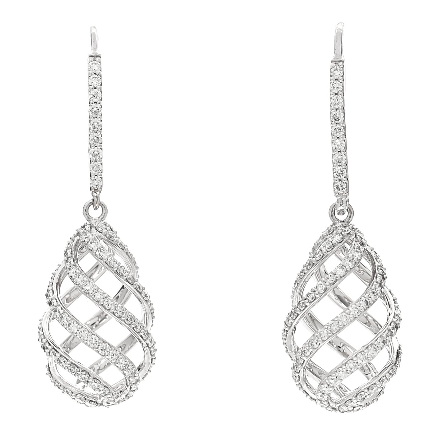 18K White Gold Diamond Paloma Picasso Venezia Luce Drop Earrings