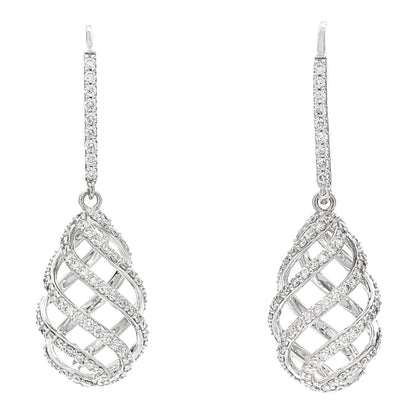 Tiffany 18K White Gold Diamond Paloma Picasso Venezia Luce Drop Earrings 1 of 6