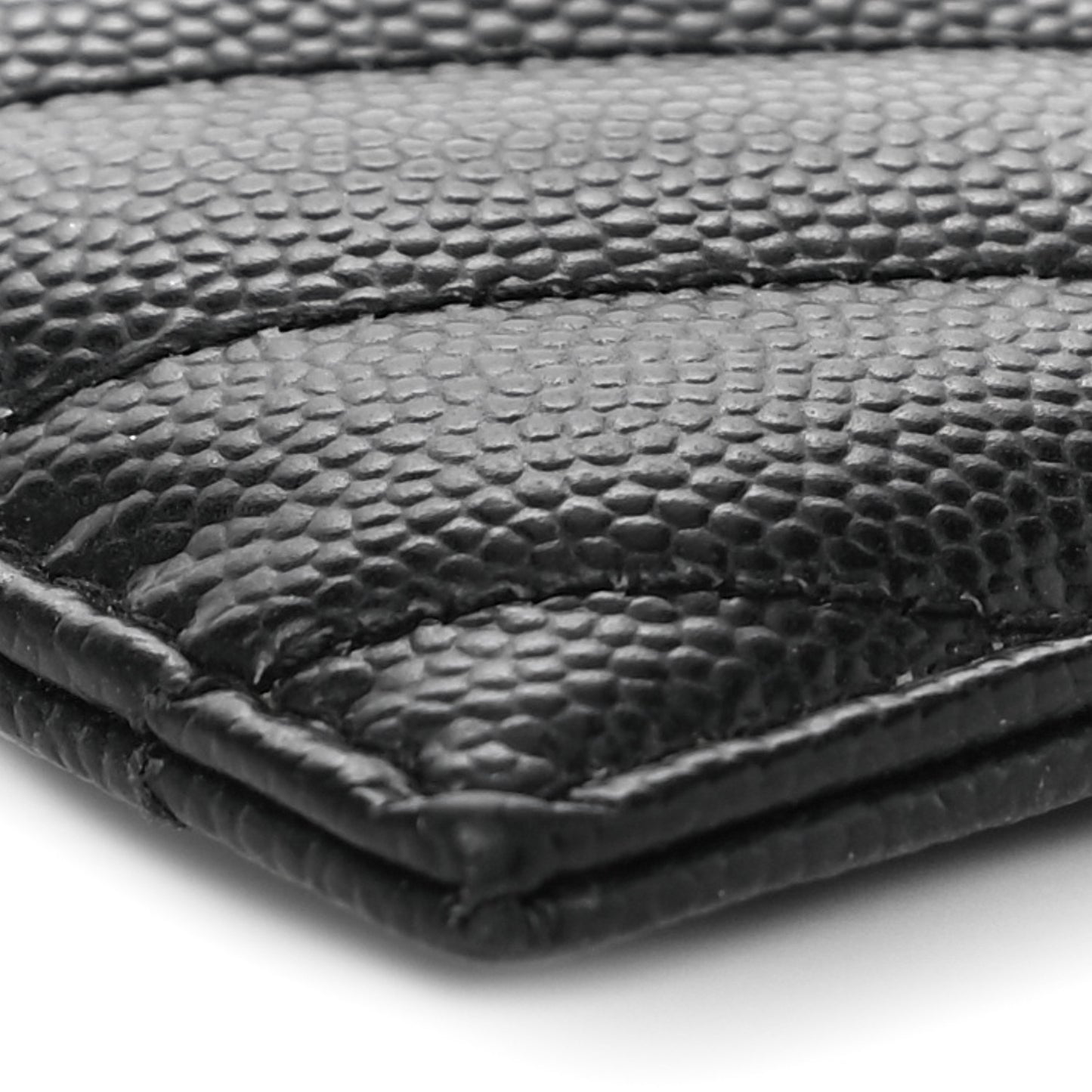 Grain De Poudre Matelasse Chevron Monogram Credit Card Case Black