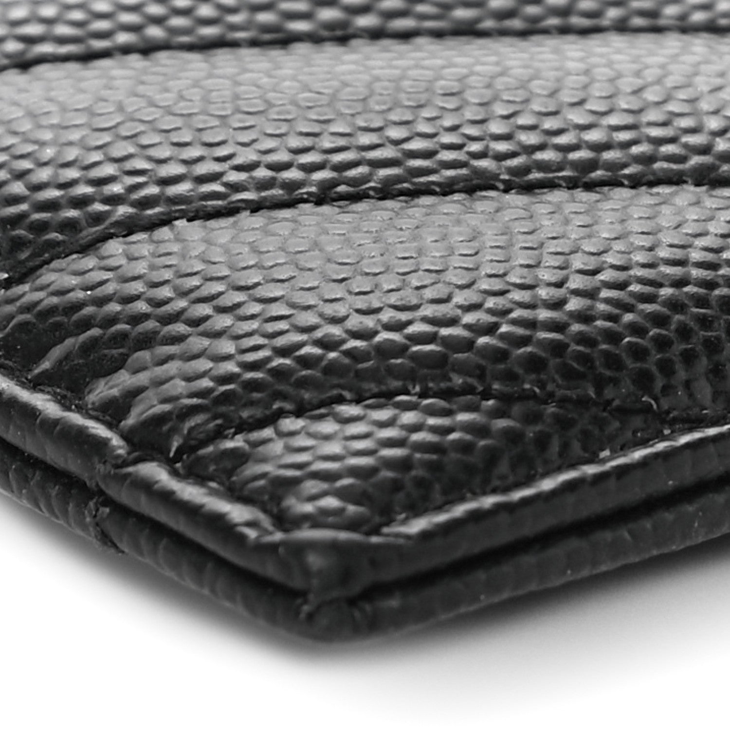 Saint Laurent Grain De Poudre Matelasse Chevron Monogram Credit Card Case Black 8 of 11