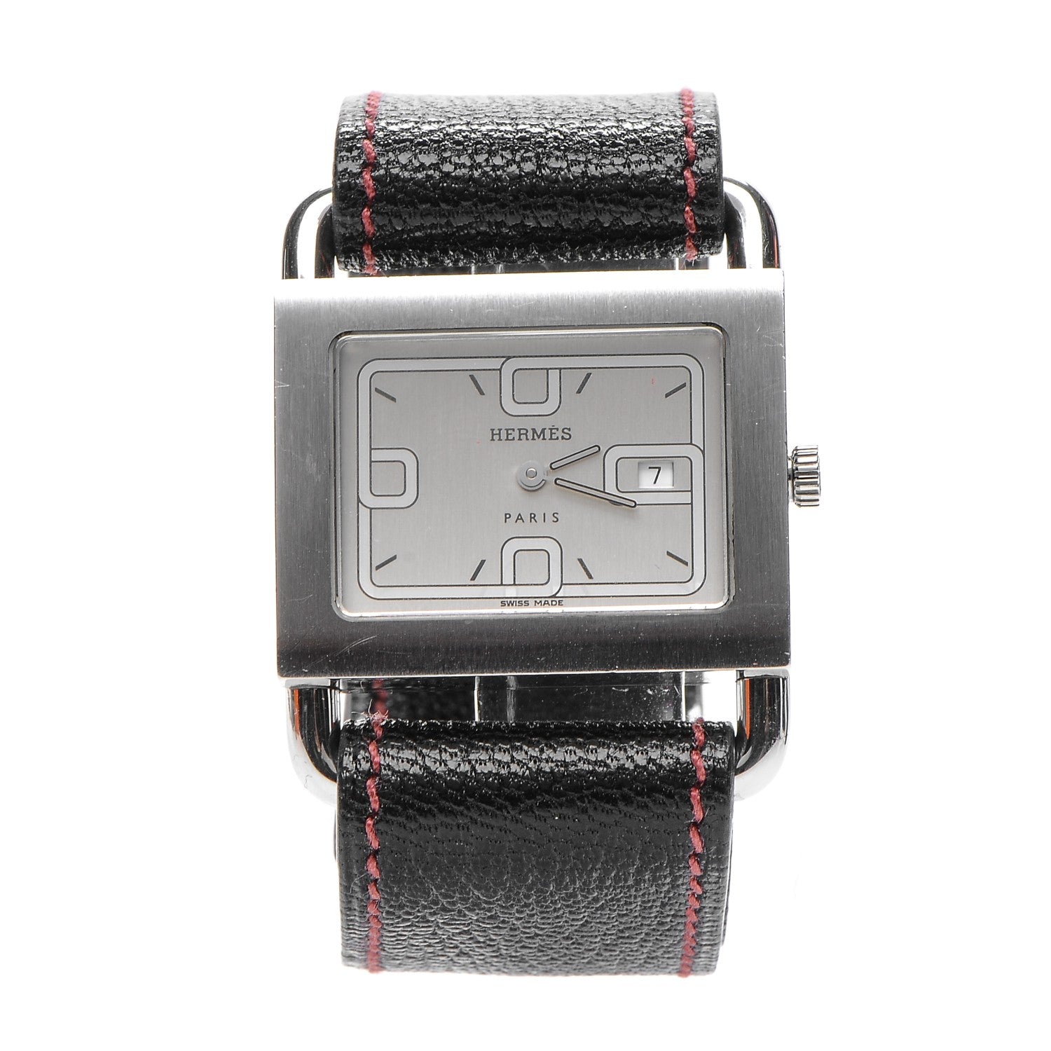 Hermes Stainless Steel Chevre Mysore 31mm Belt Quartz Watch Rouge H 1 of 8