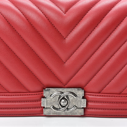 Chanel Calfskin Chevron Quilted Medium Boy Flap Dark Red 7 of 10