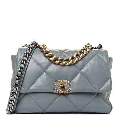 Chanel Lambskin Quilted Large Chanel 19 Flap Grey 1 of 4