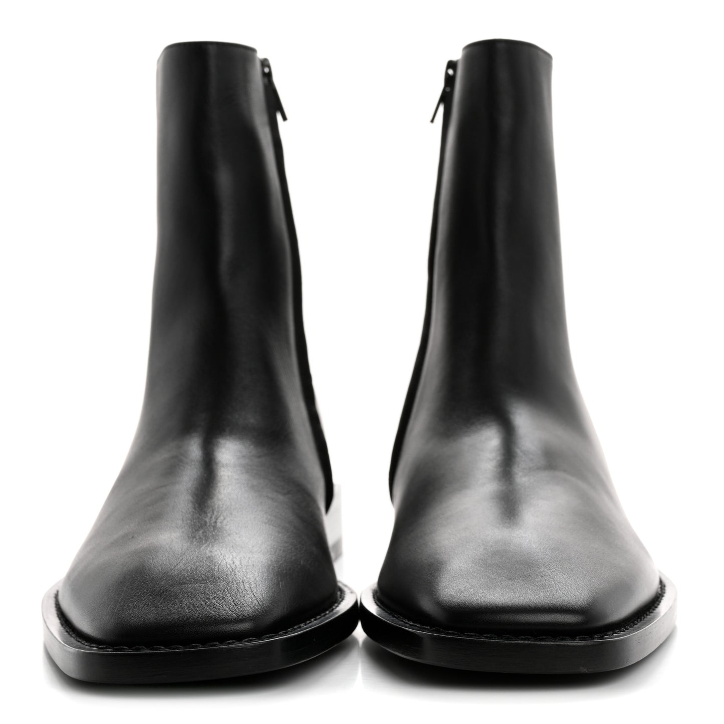 Calfskin Soft Rim Ankle Booties 40 Black
