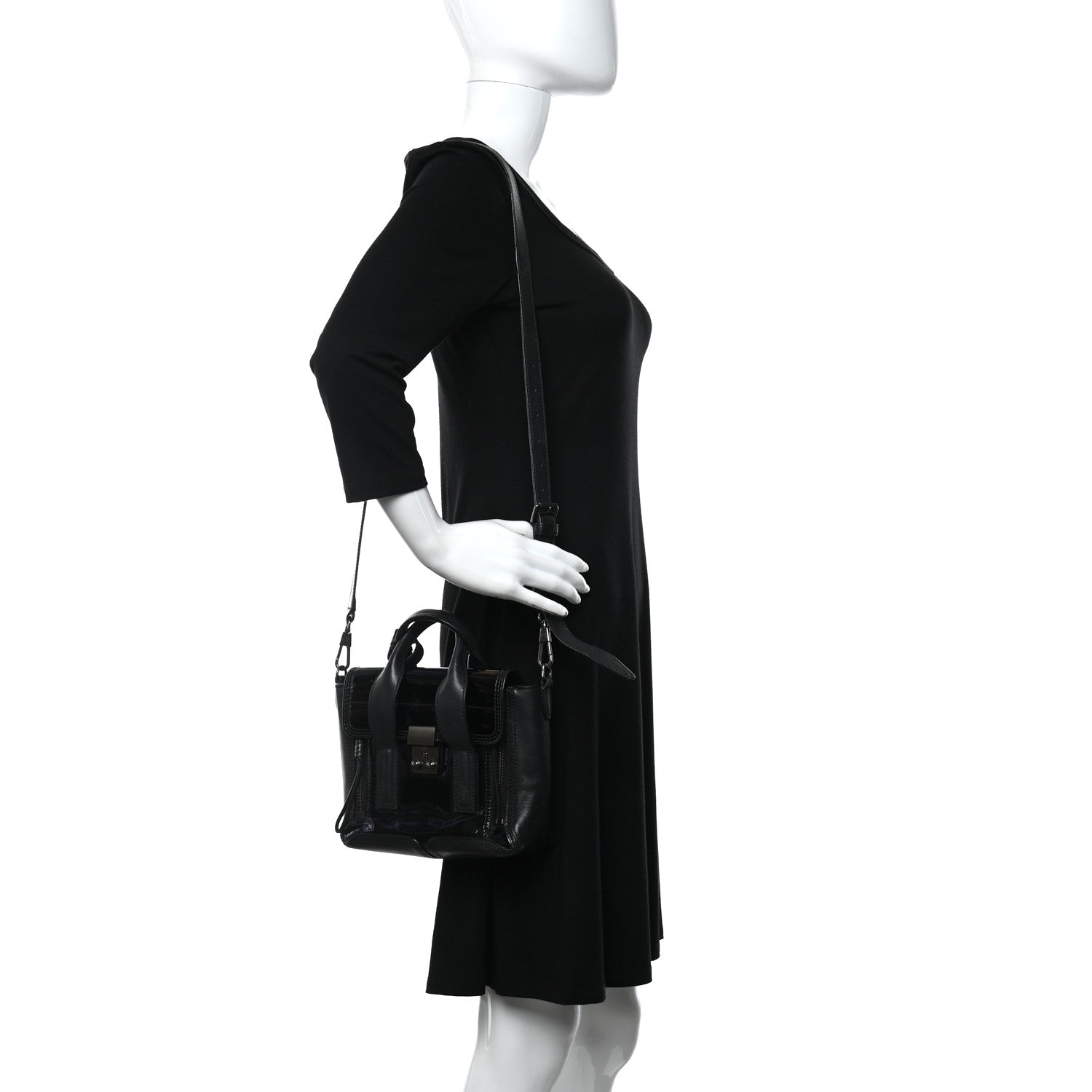 3.1 Phillip Lim Oil Slick Patent Mini Pashli Satchel Black 2 of 12