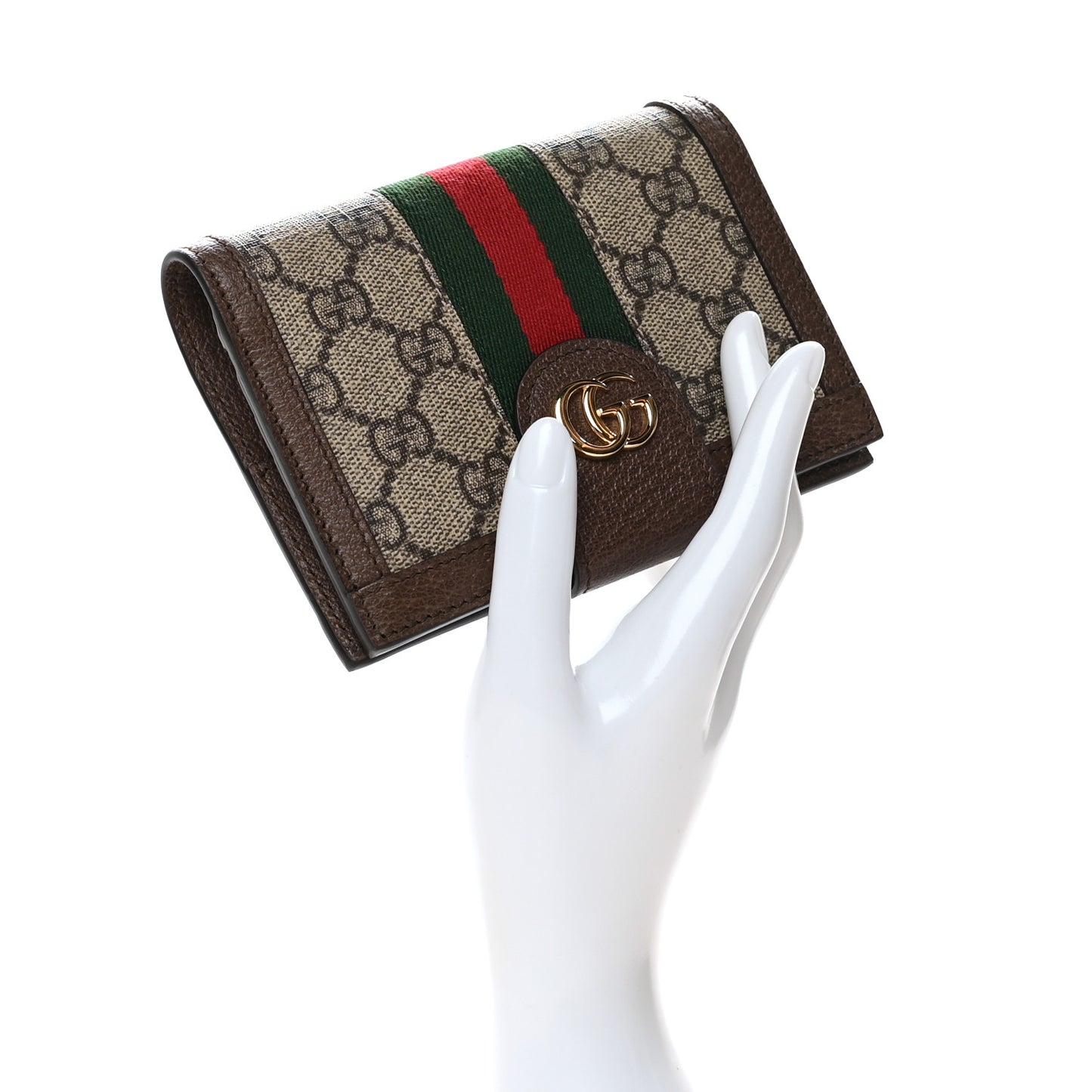 GG Supreme Monogram Web Ophidia Passport Case Beige New Acero