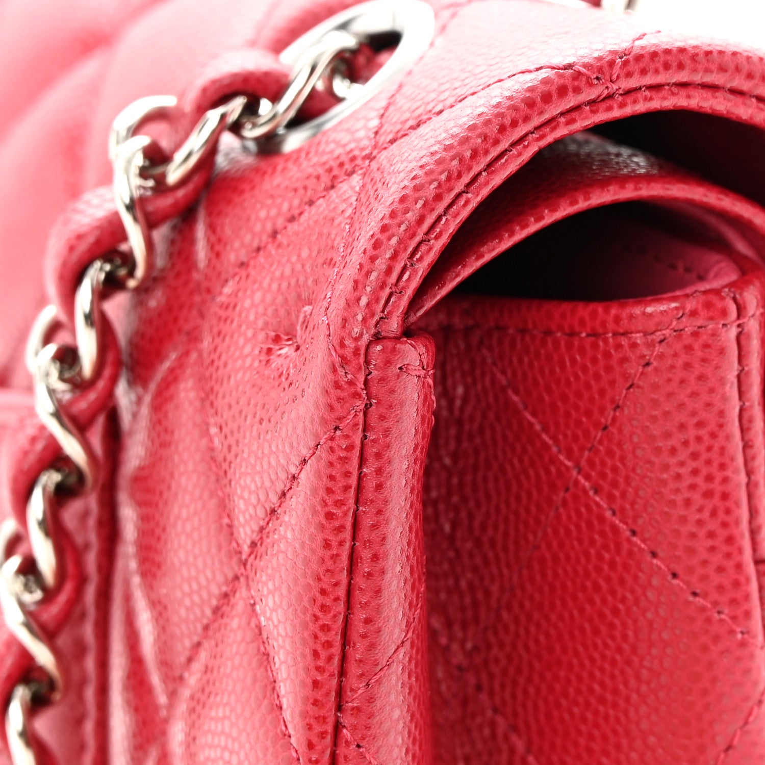 Chanel Caviar Quilted Medium Double Flap Dark Red 13 of 15
