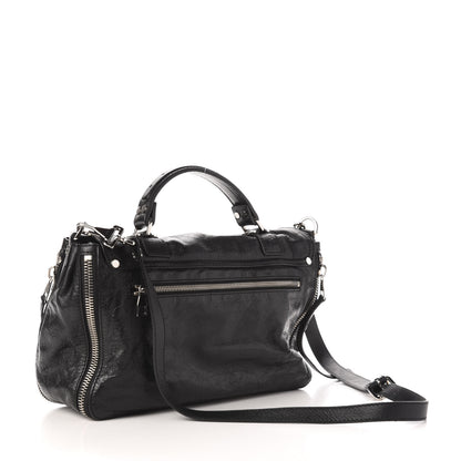 Proenza Schouler Lambskin Medium PS1 Plus Zip Satchel Black 3 of 12