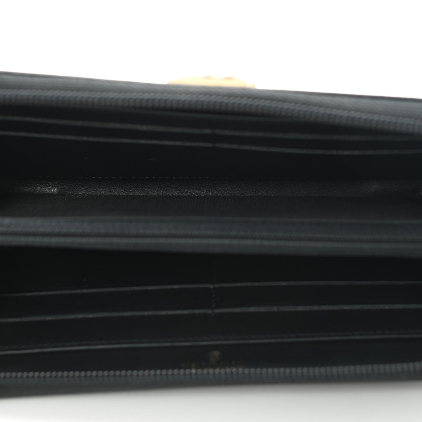 Caviar Quilted Boy Long Zip Around Wallet Black