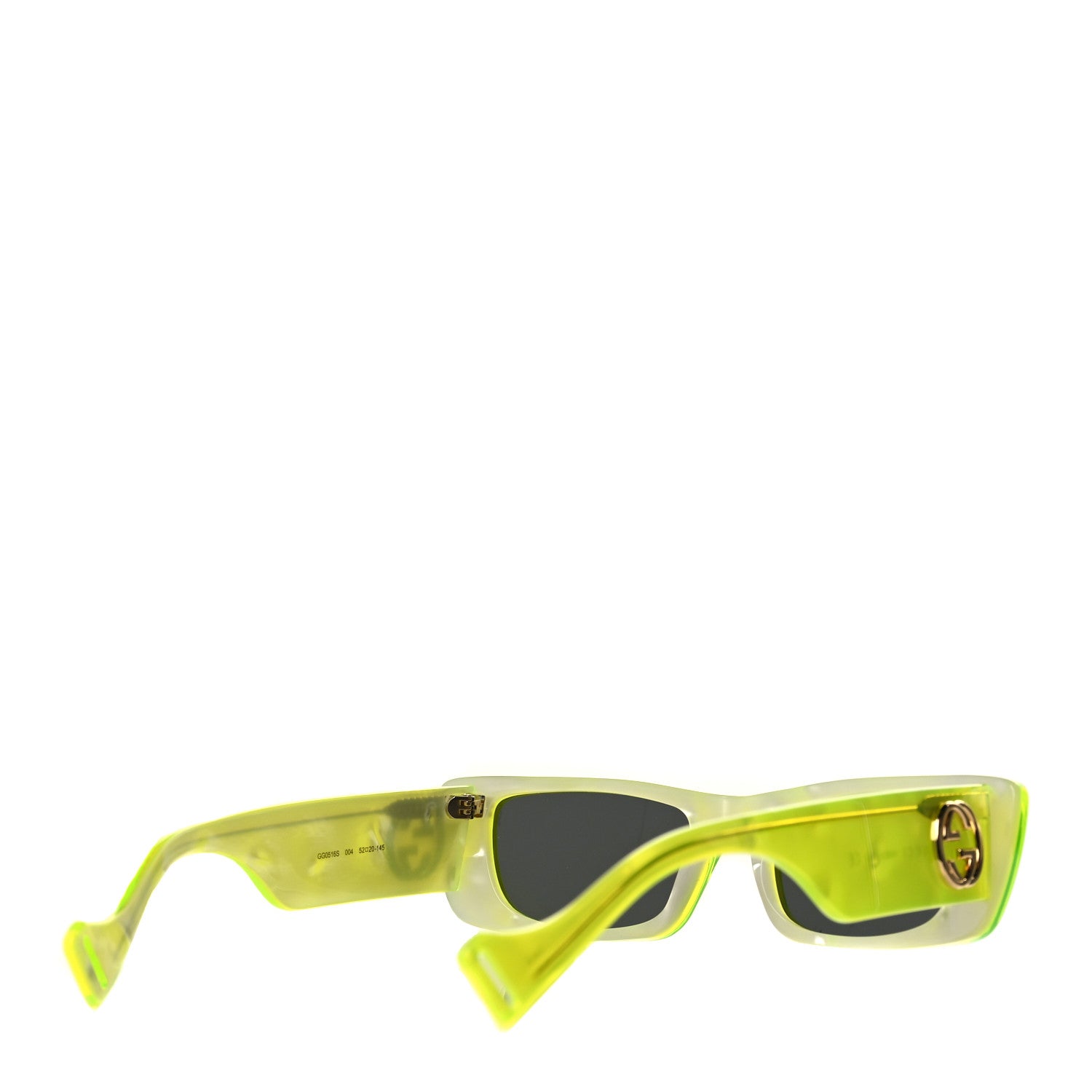 Gucci Acetate Rectangular Sunglasses GG0516S Fluorescent Yellow 3 of 7