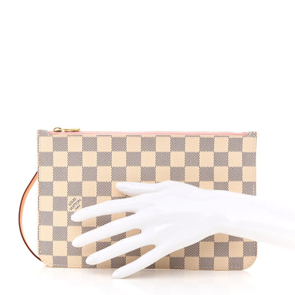 Louis Vuitton Damier Azur Neverfull MM GM Pochette Rose Ballerine 2 of 9