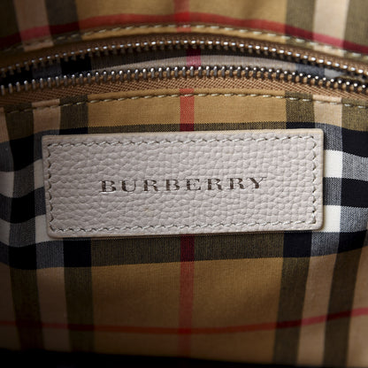 Burberry Derby Calfskin House Check Small Banner Tote Limestone 7 of 8