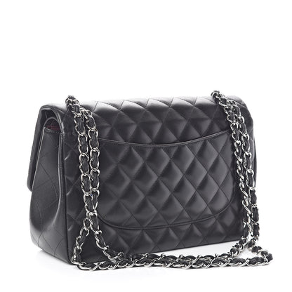 Chanel Lambskin Quilted Jumbo Double Flap Black 3 of 10