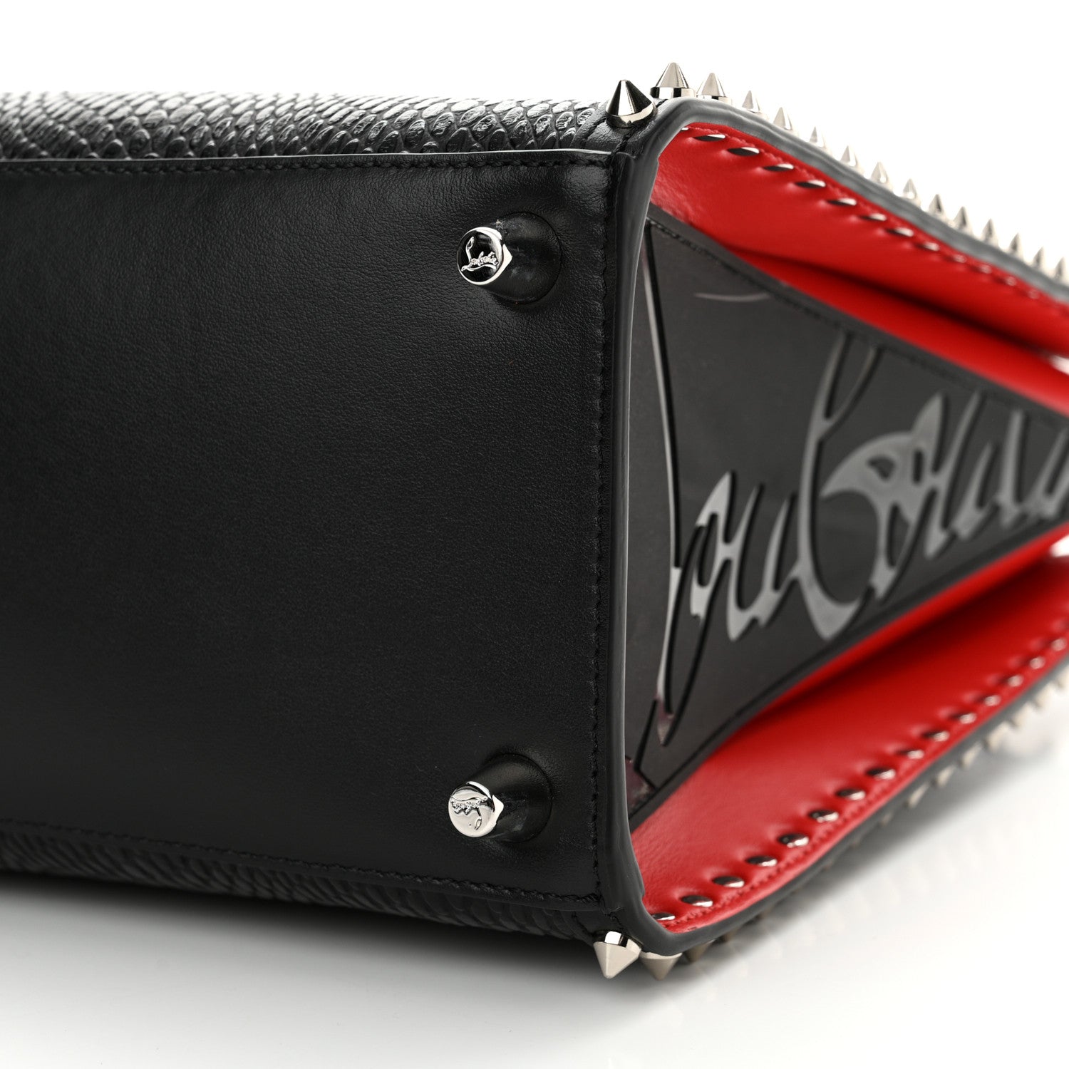 Christian Louboutin Jurassic Calfskin Patent Studded Medium Paloma