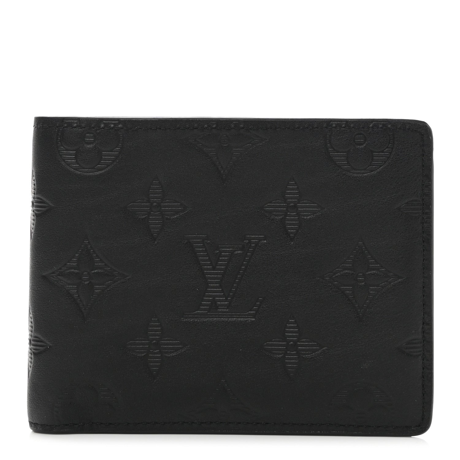Louis Vuitton Calfskin Monogram Shadow Multiple Wallet Black 1 of 7