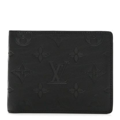 Louis Vuitton Calfskin Monogram Shadow Multiple Wallet Black 1 of 7