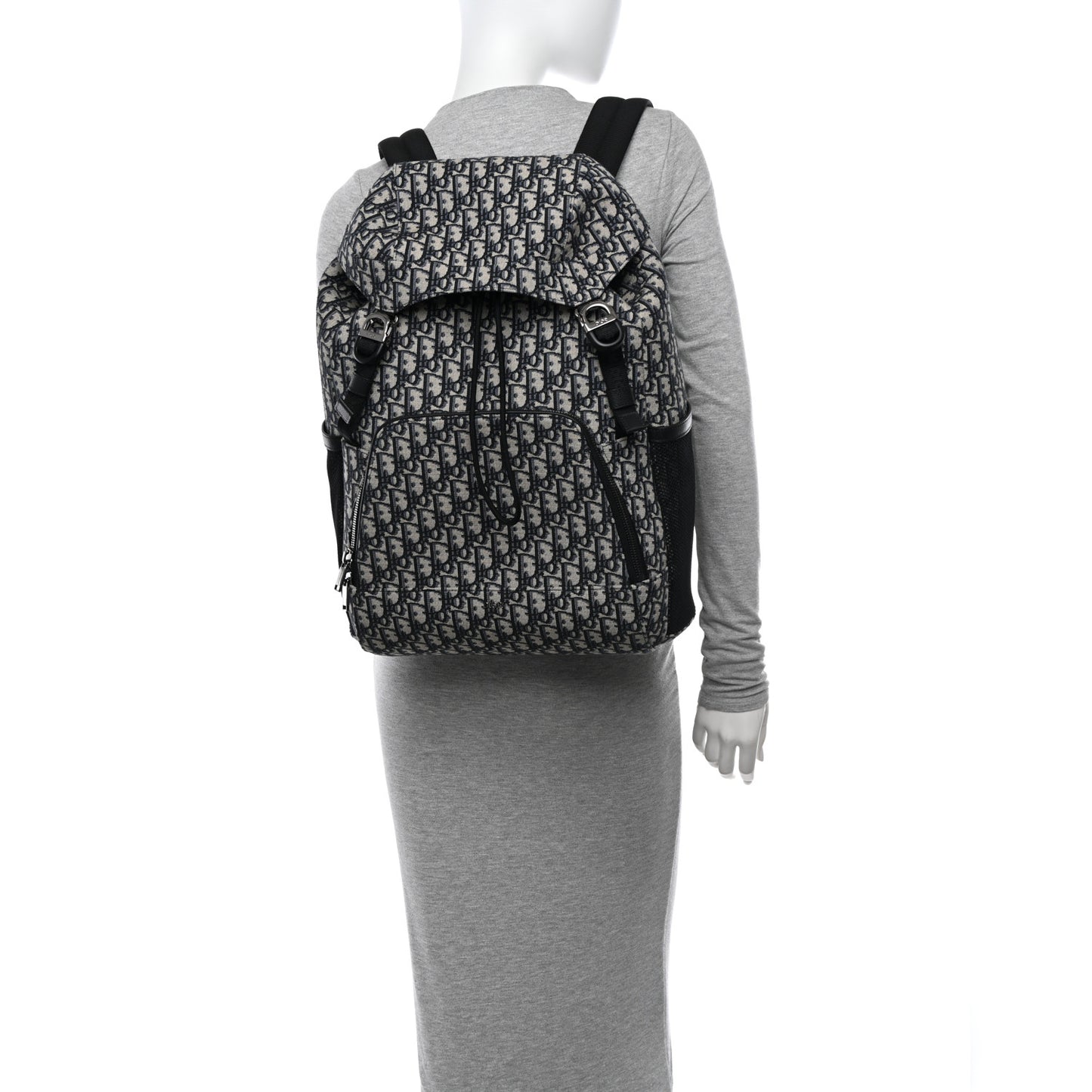 Oblique Calfskin 8 Backpack Beige Black