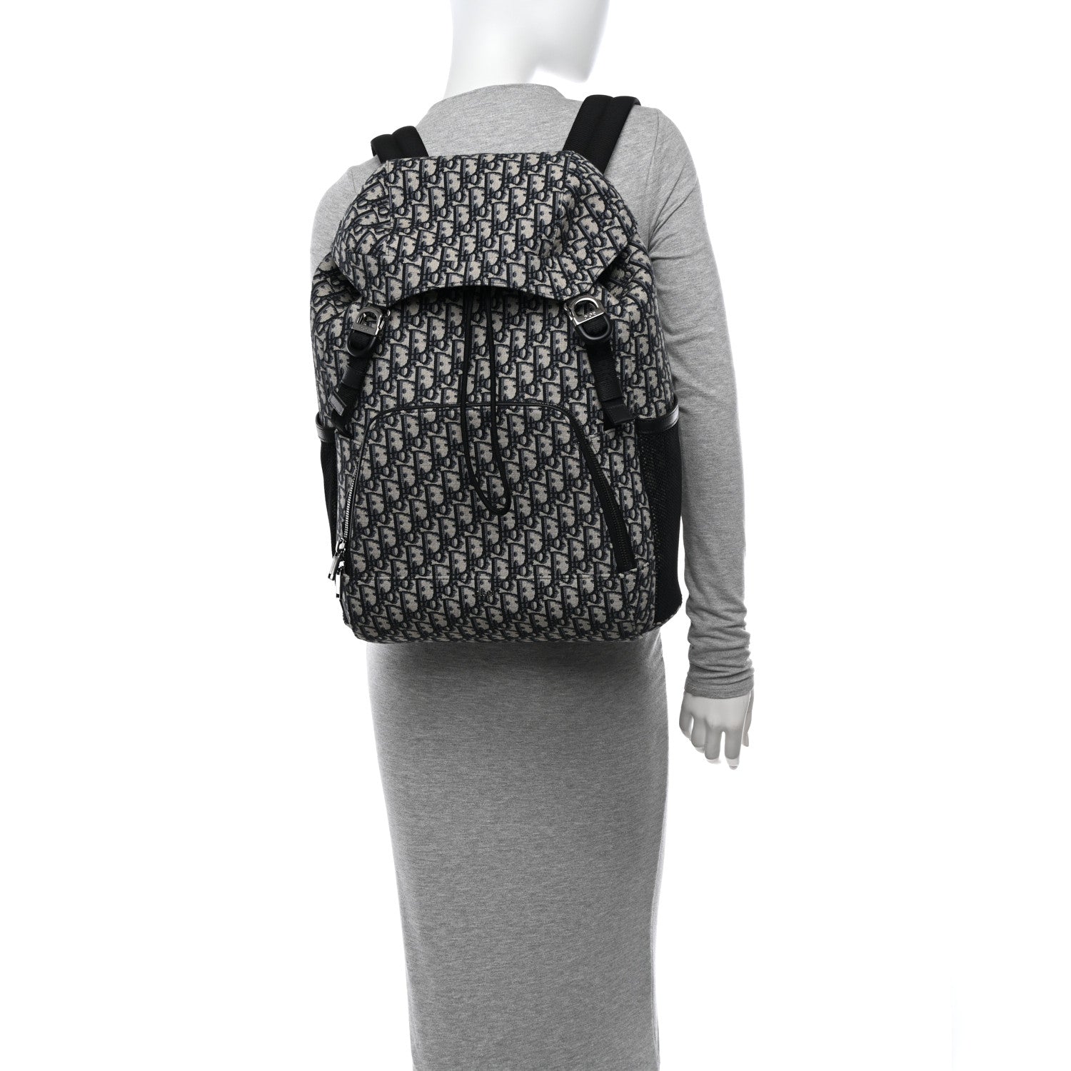 Christian Dior Oblique Calfskin 8 Backpack Beige Black 2 of 10