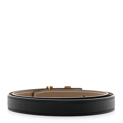 Hermes Epsom Swift 24mm Mini Constance Guilloche H Belt 80 32 Etoupe Black 3 of 7