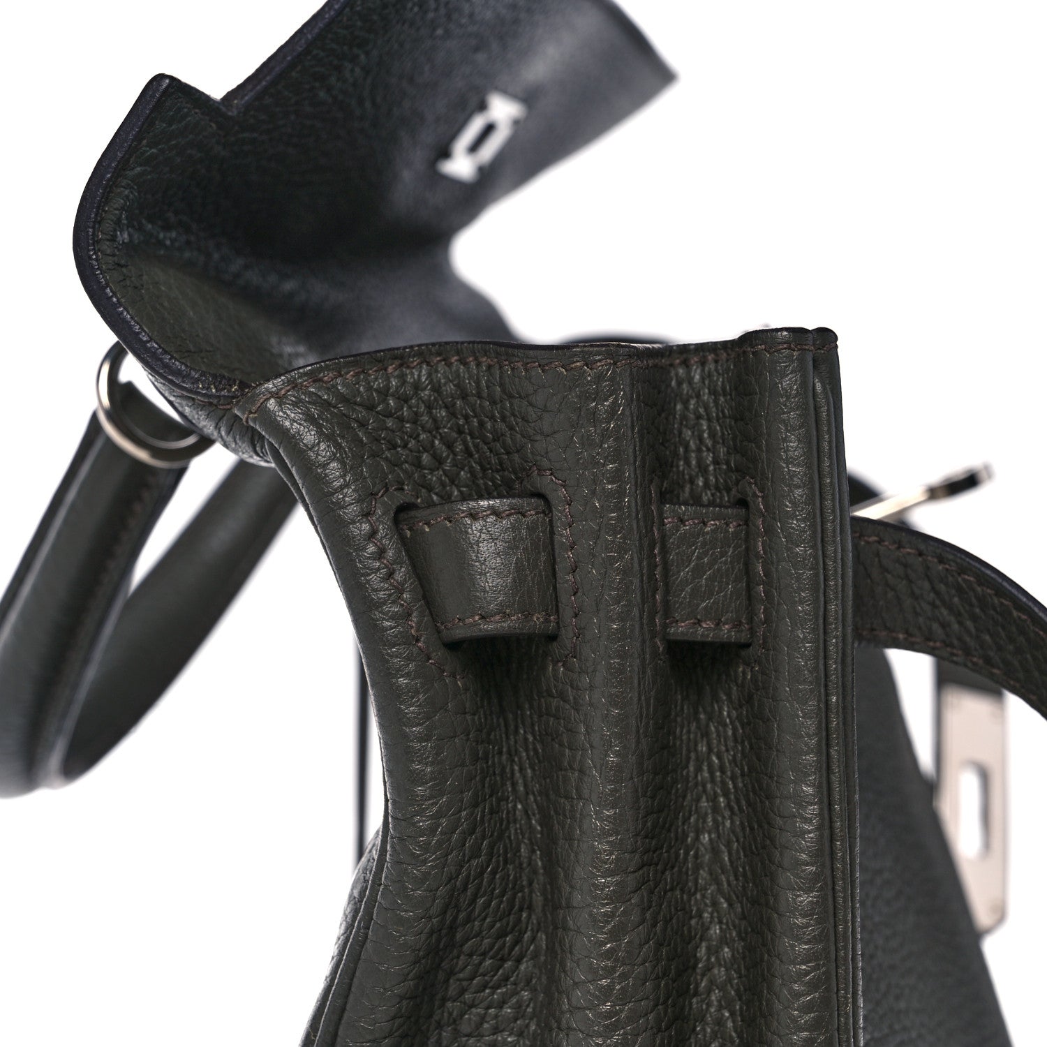 Hermes Taurillon Clemence Kelly Retourne 32 Vert De Gris 14 of 41