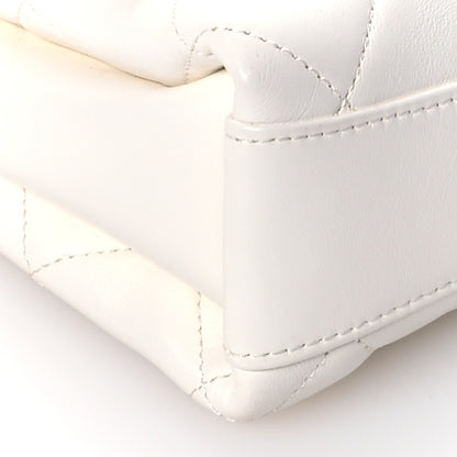 Chanel Lambskin Quilted CC Crystal Logo Chain Flap White 9 of 11