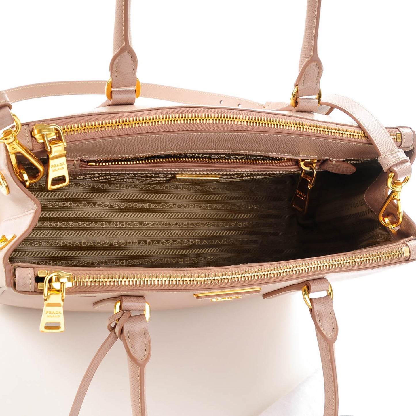 Saffiano Small Galleria Double Zip Tote Cammeo