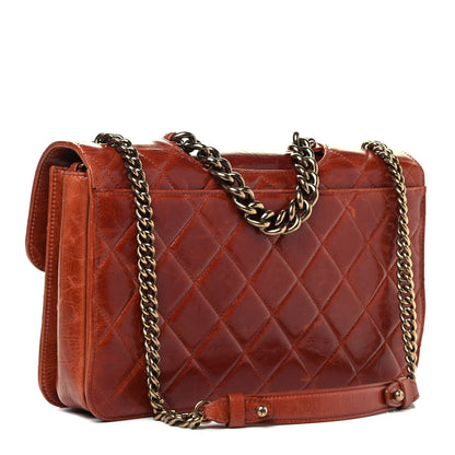 Chanel Glazed Calfskin Quilted Large Perfect Edge Flap Camel 2 of 4