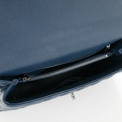 Chanel Caviar Lizard Quilted Medium Coco Handle Flap Navy 6 of 8