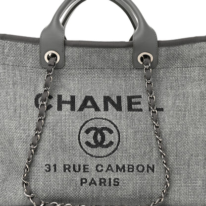 Chanel Canvas Large Deauville Tote Grey 8 of 12