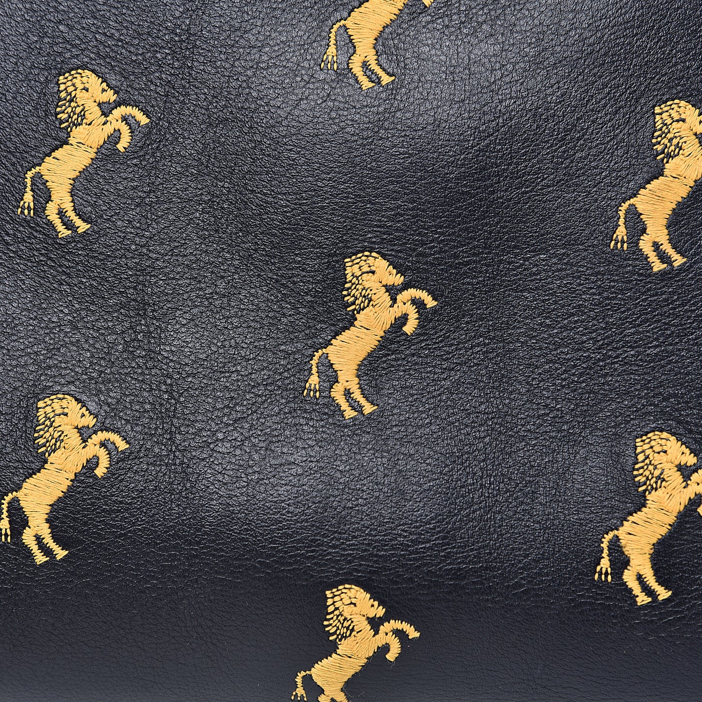 Smooth Calfskin Little Horses Embroidered Medium Faye Day Shoulder Bag Full Blue