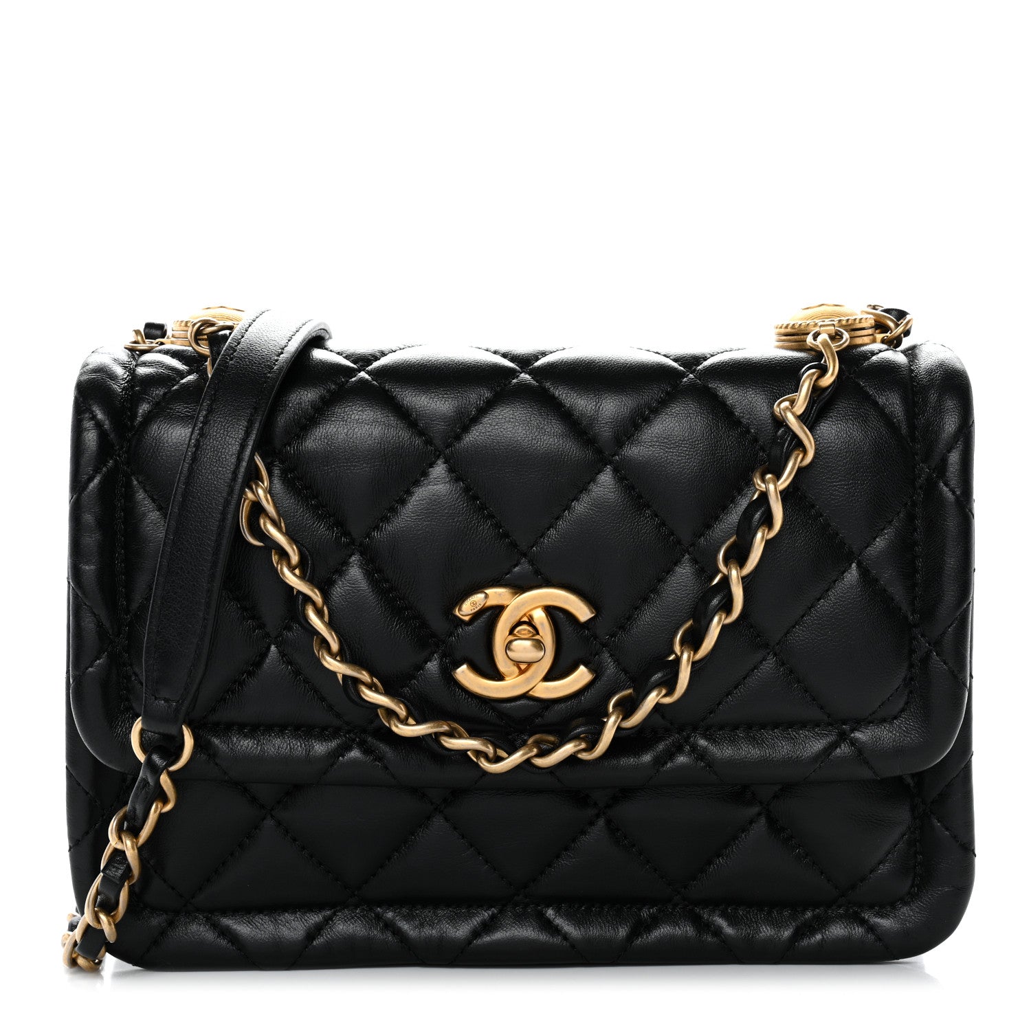 Chanel Shiny Lambskin Quilted Mini Flap Black 1 of 10