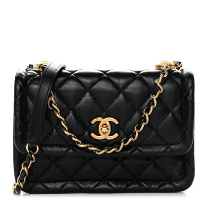Chanel Shiny Lambskin Quilted Mini Flap Black 1 of 10